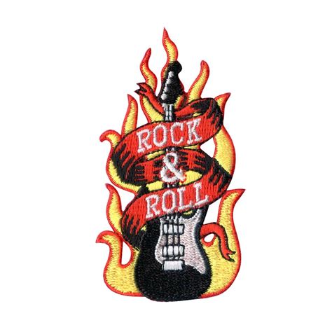 rock and roll embroidered patches